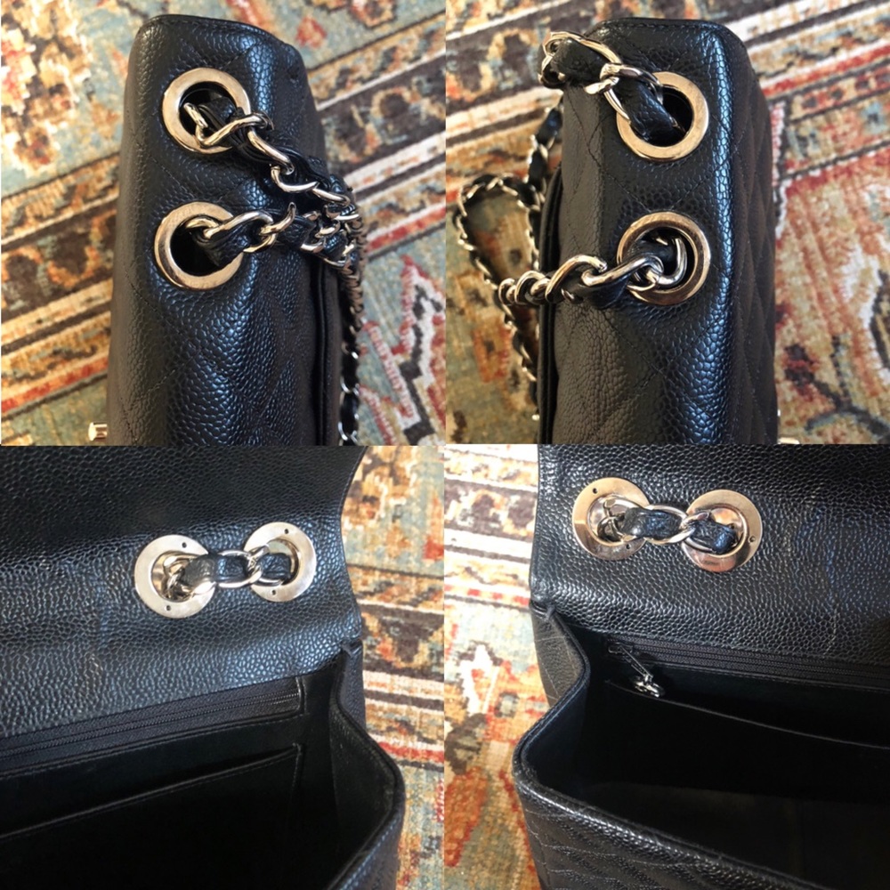 SOLD***Chanel Vintage Classic Jumbo Caviar Flap - Picture 10 of 13